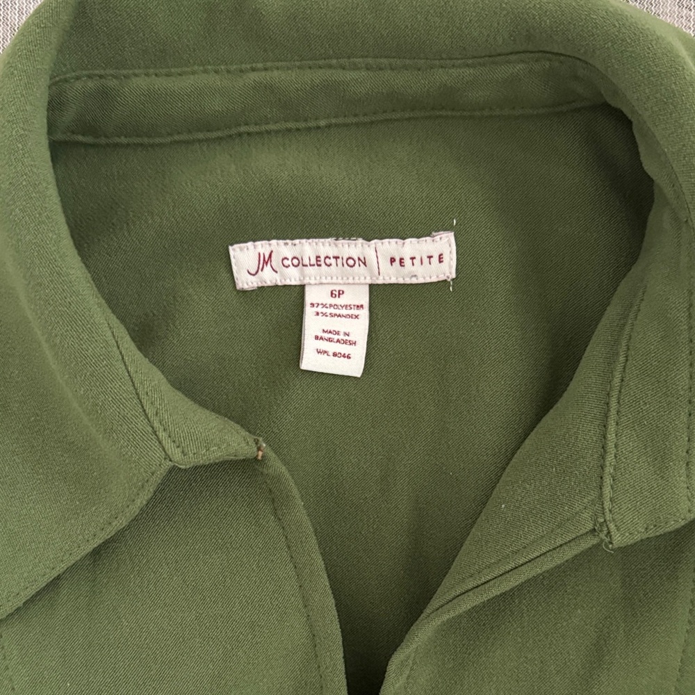 JM Collection Olive Utility Jacket - Picture 2 of 2